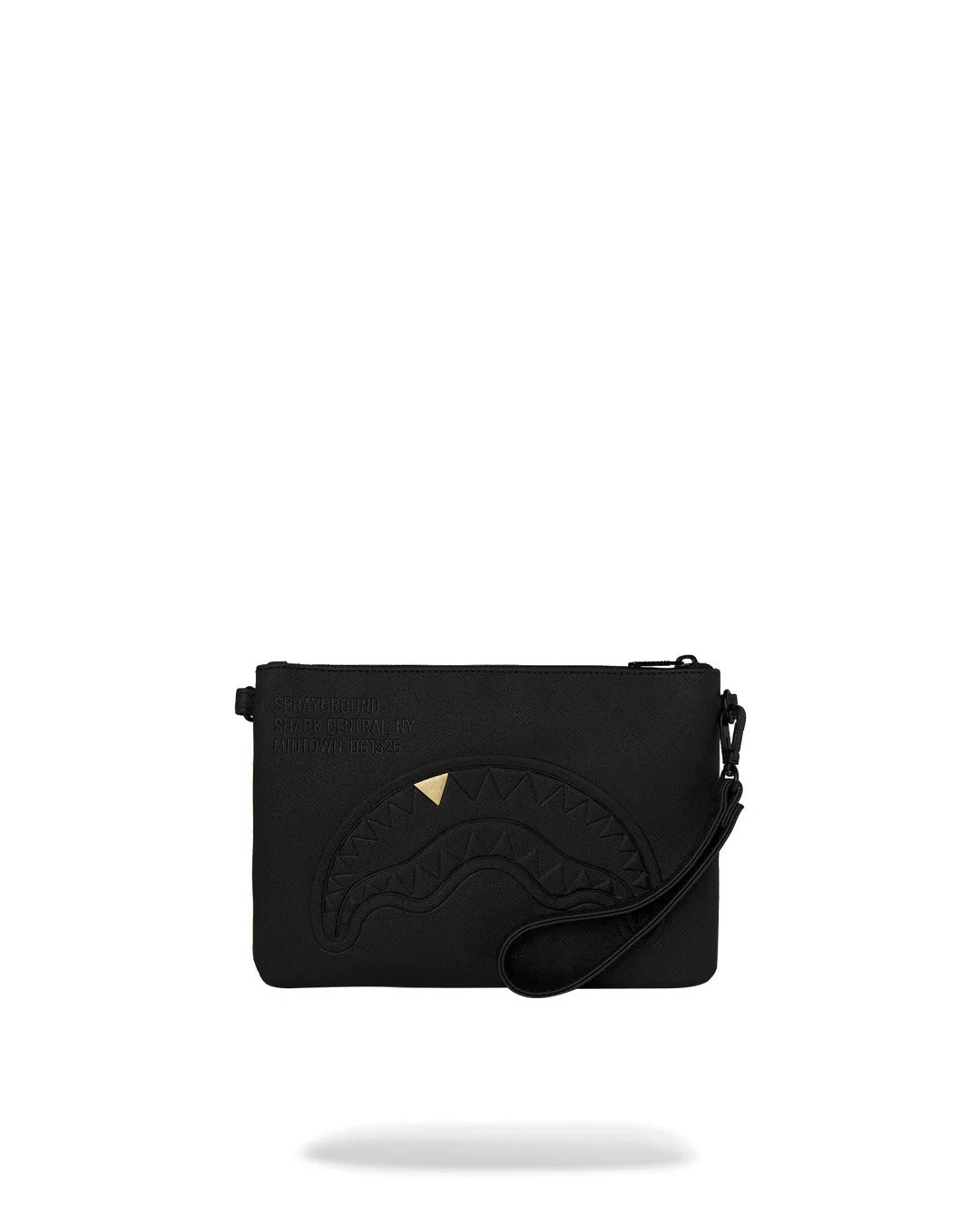 Sprayground Blacked Out Embossed Gold Tooth Crossover Clutch - OnSize