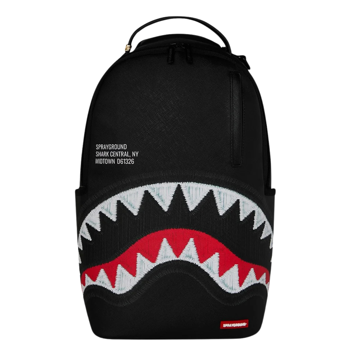 Sprayground Shark Central Black Embroidered Shark Backpack