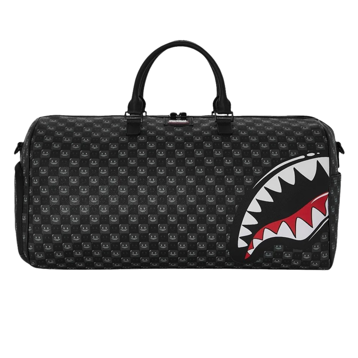 Sprayground Sharks In Paris WTF Bubbly Black Check Duffle - OnSize