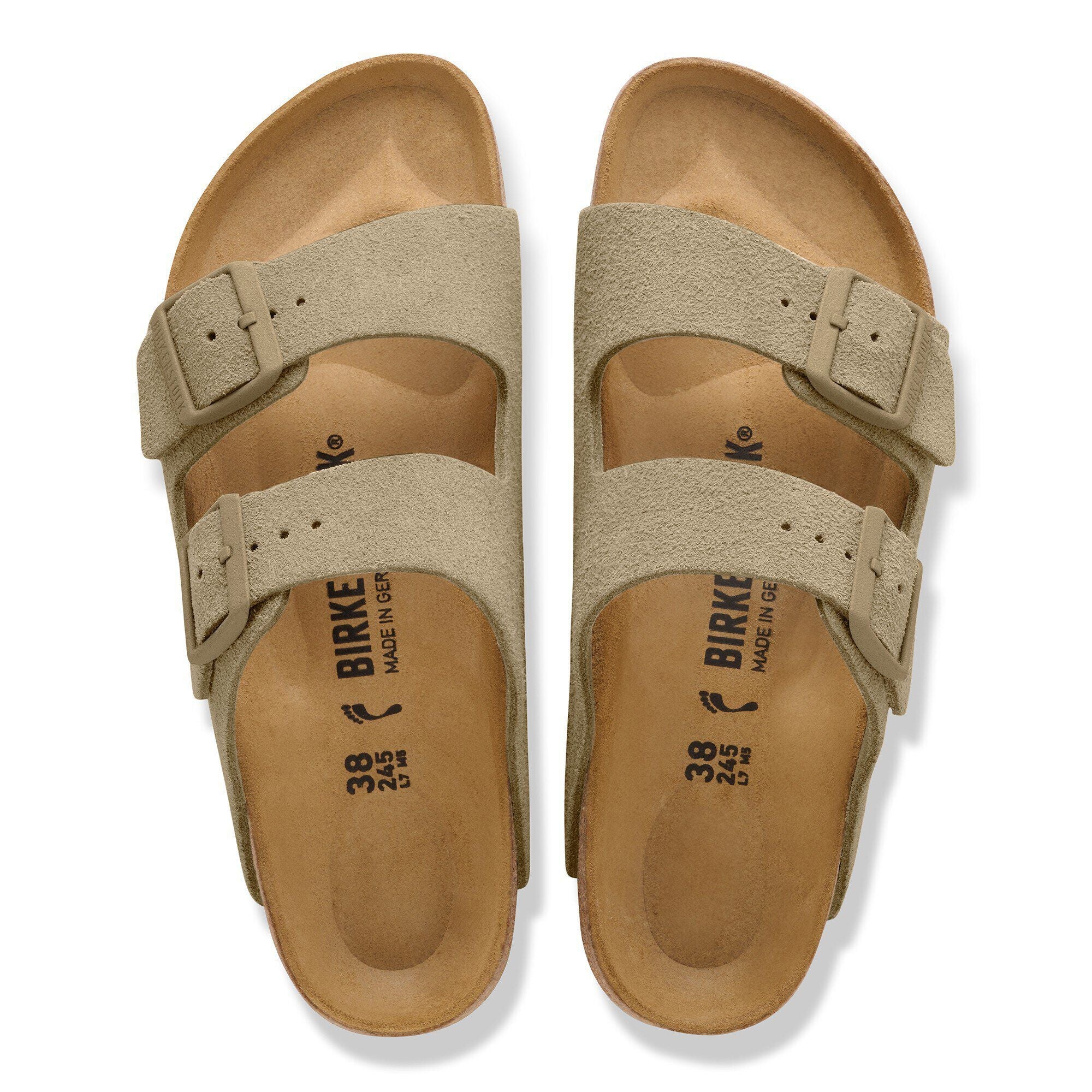 Birkenstock Arizona Suede Faded Khaki - OnSize