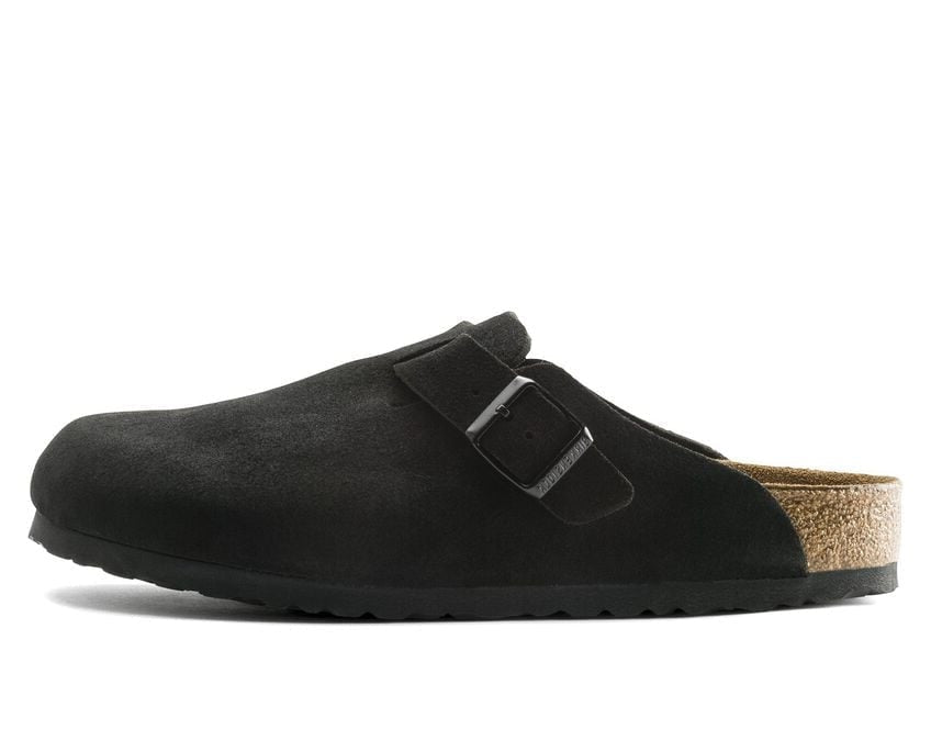 Birkenstock Boston Soft Footbed Suede Black - OnSize