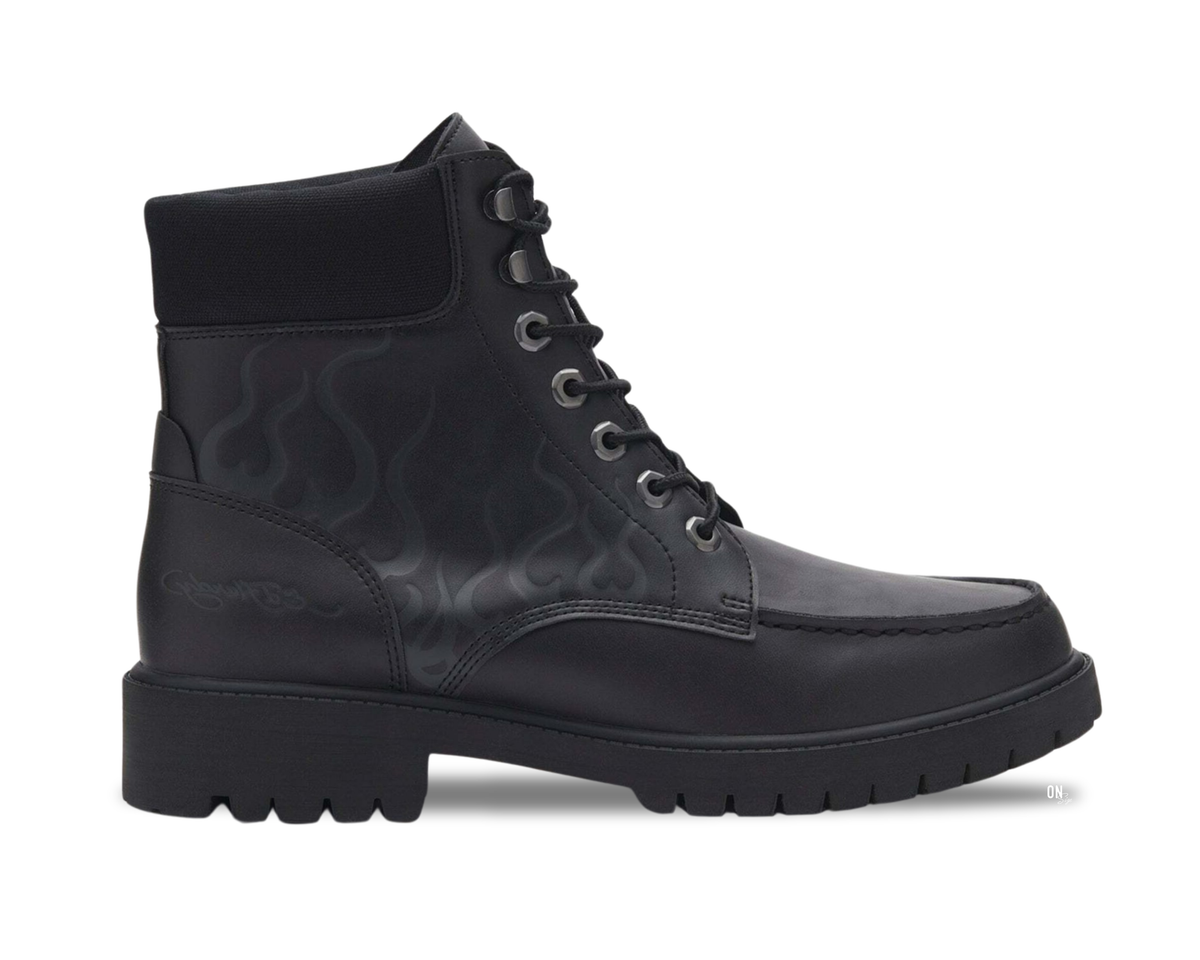 Ed Hardy Moc Toe Boot Rising Flames Black - OnSize