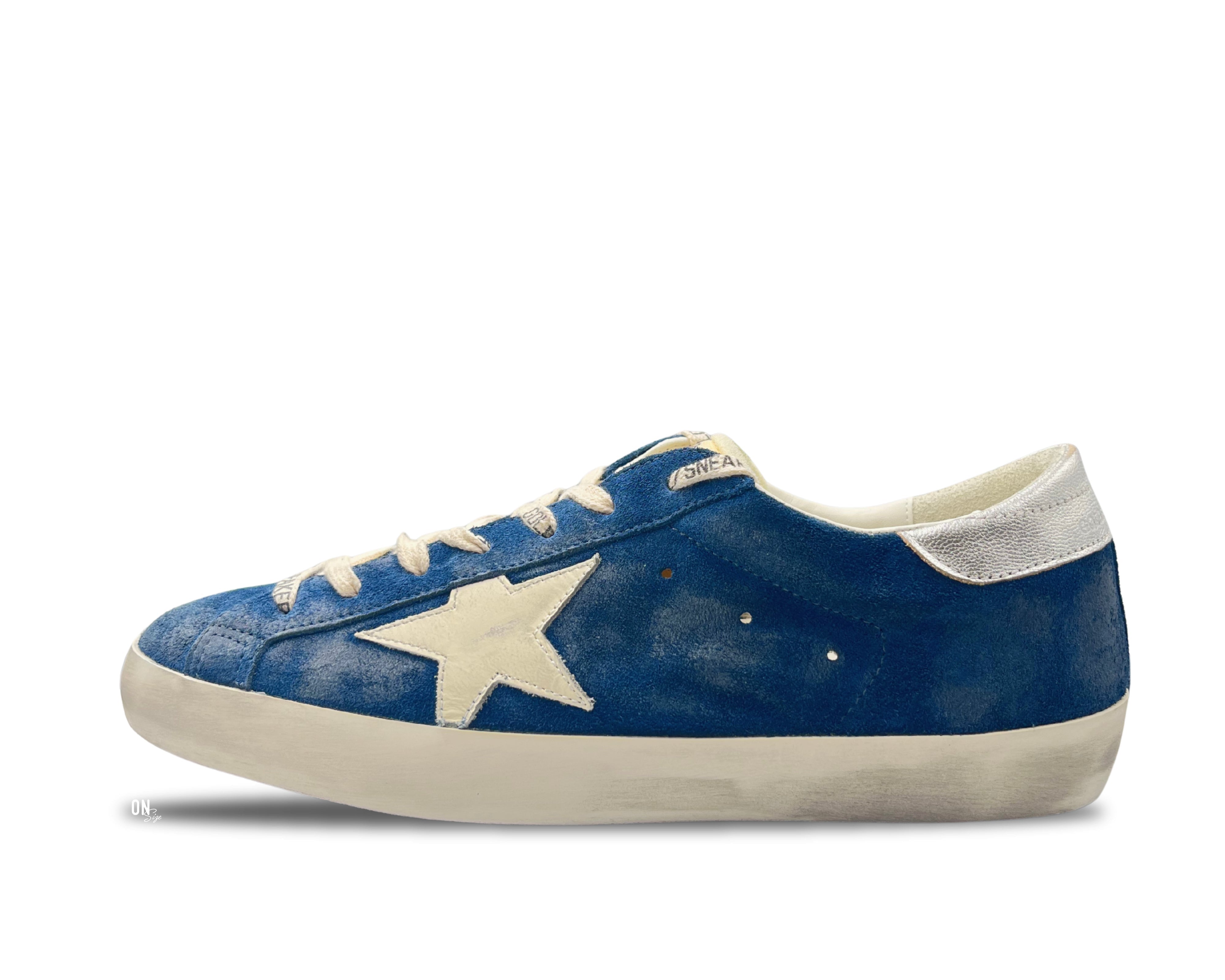Golden Goose Super-Star Aviator Blue Cream Silver - OnSize
