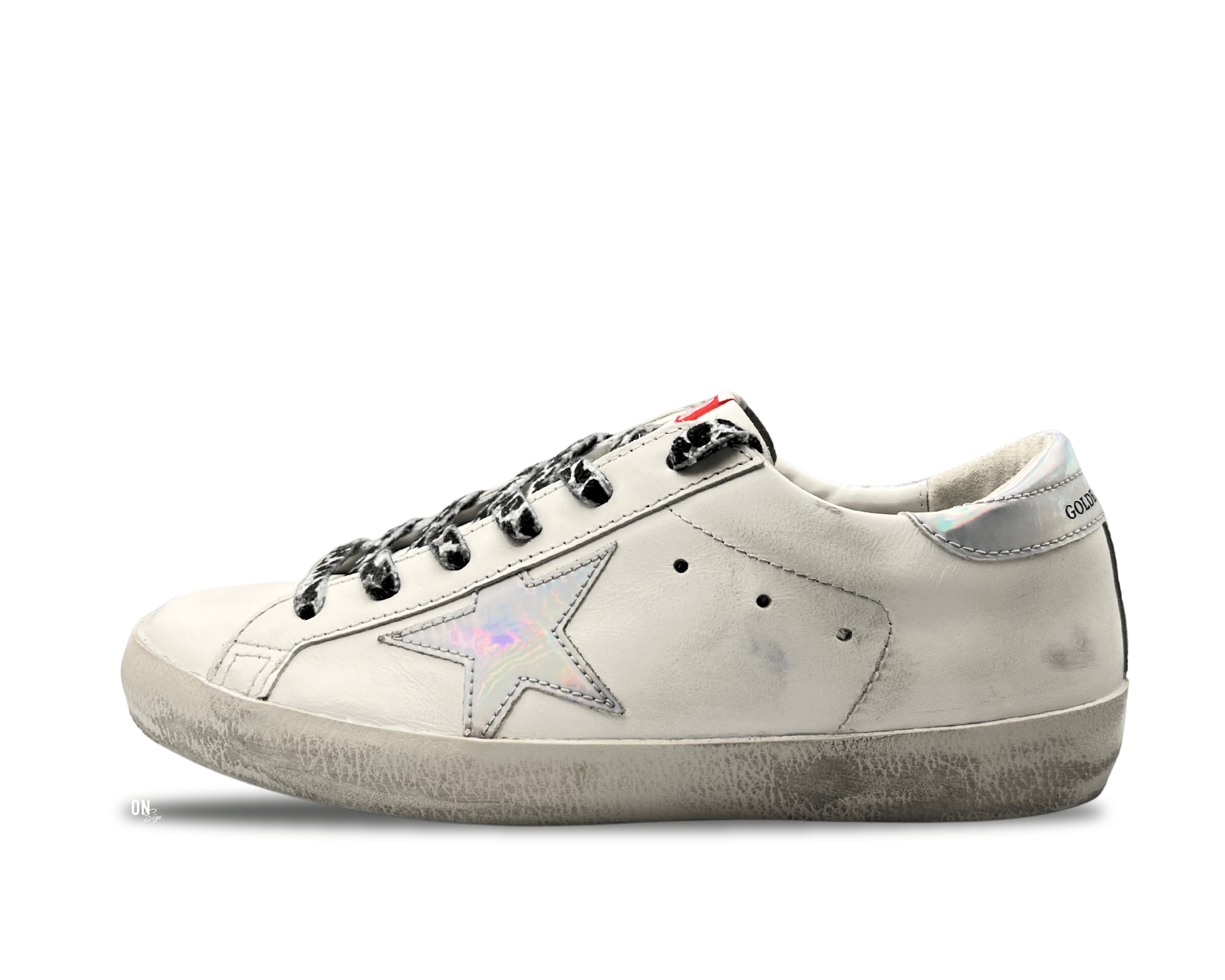 Golden Goose Super-Star Private Edition White Leather Holo Star - OnSize