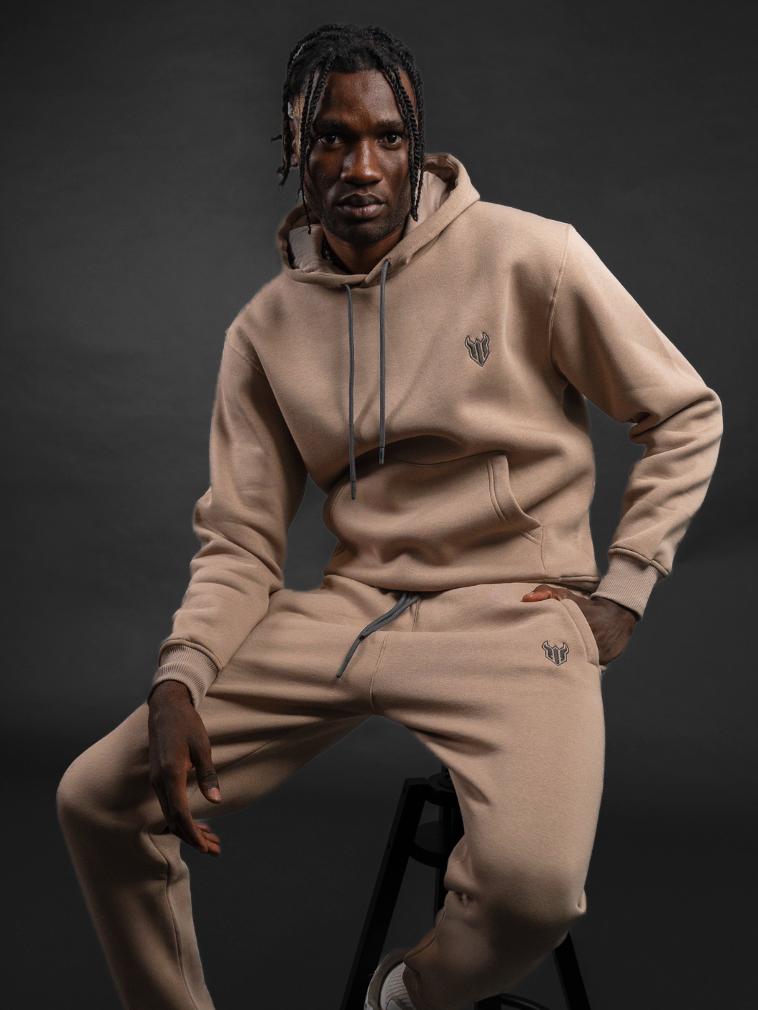 HELL FIGHT Basic Sweatpants Sand - OnSize
