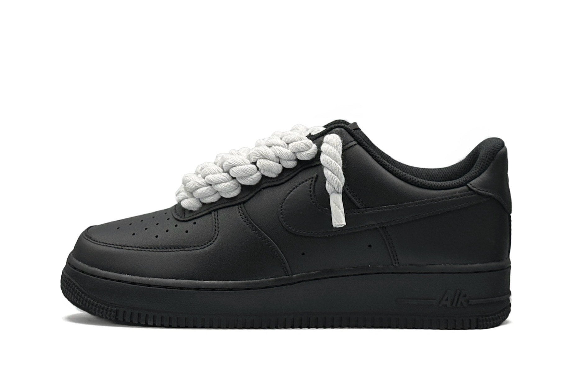 Nike Air Force 1 Low ‘07 Black / White Rope Laces - OnSize