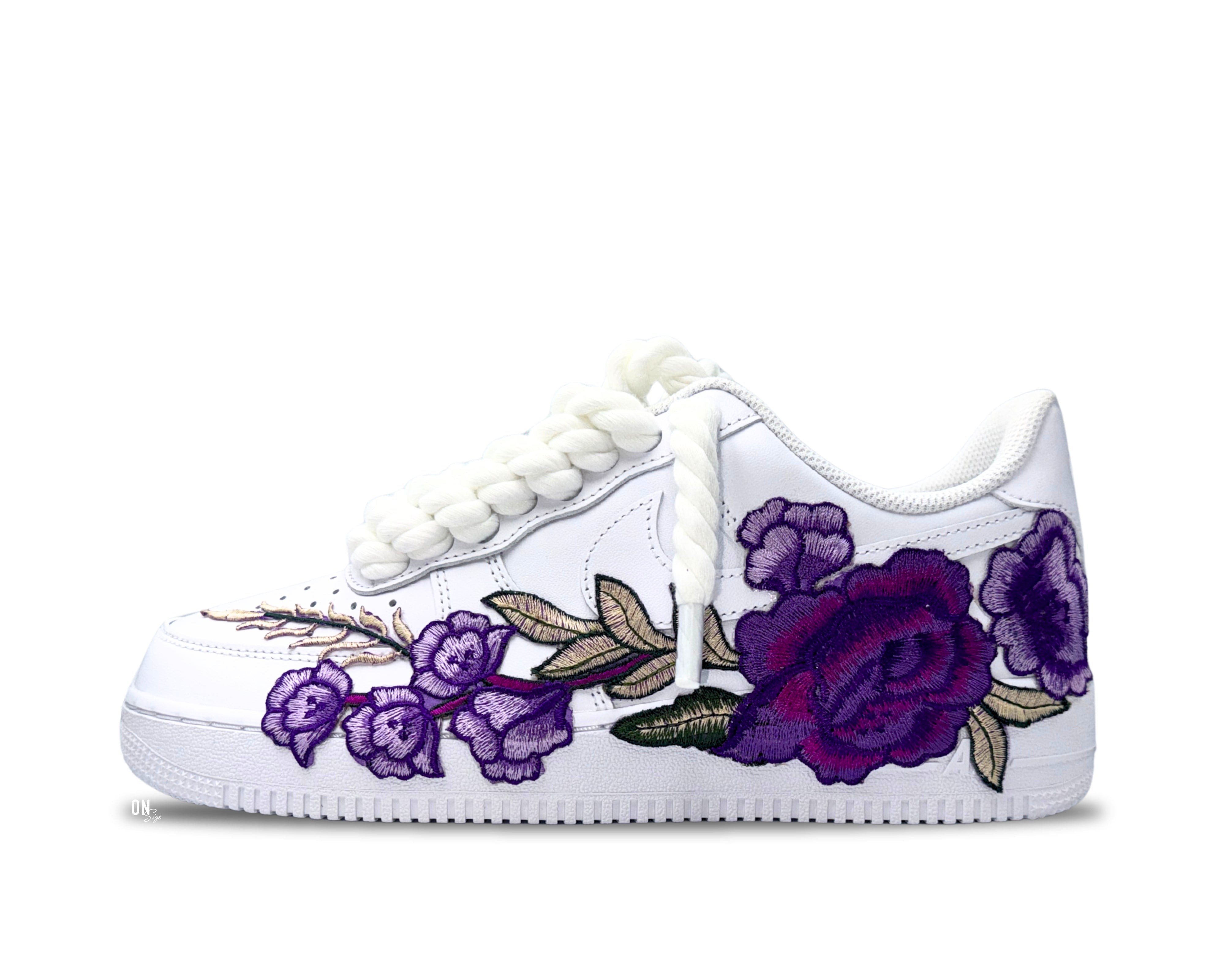 Nike Air Force 1 Low ‘07 White / Purple Rose Rope Laces - OnSize