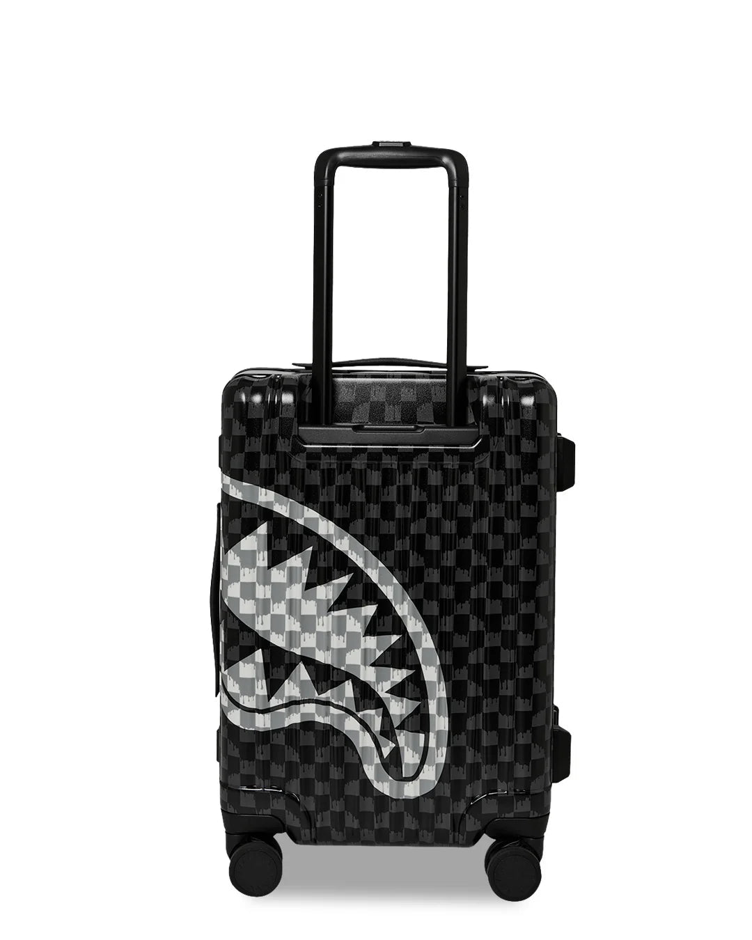 Sprayground Black And White Drip Check Shark Carry-On Luggage - OnSize