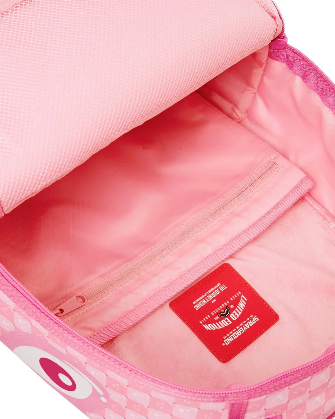 Sprayground Pink New Check Faces Pink Backpack - OnSize
