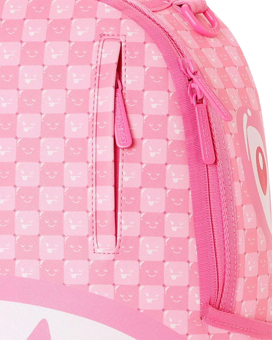 Sprayground Pink New Check Faces Pink Backpack - OnSize