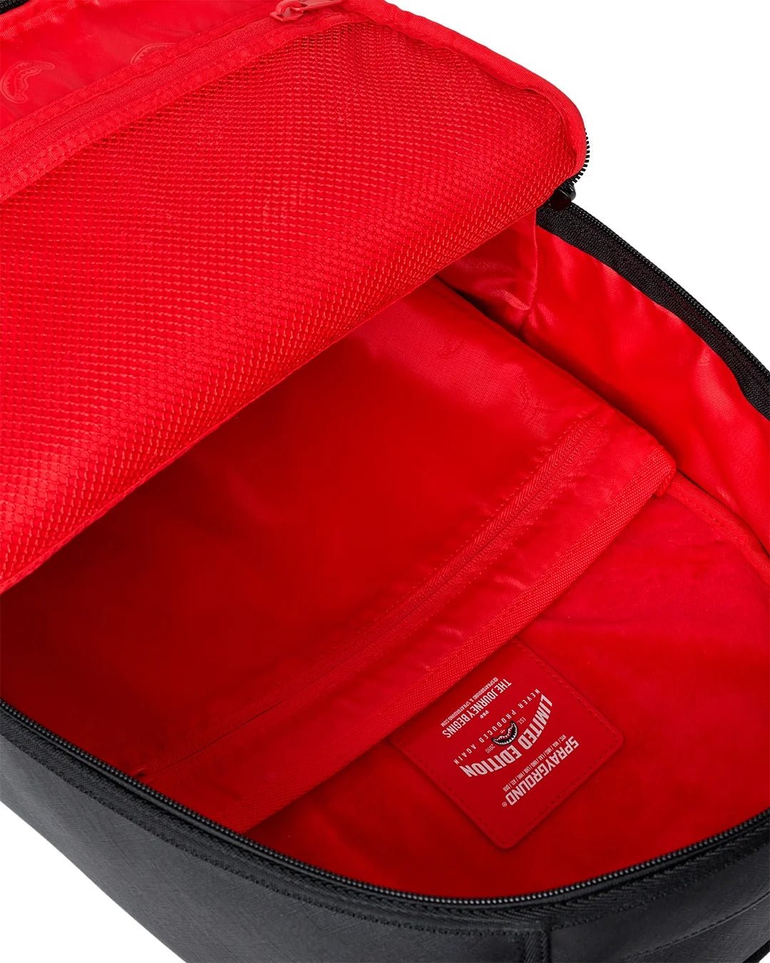 Sprayground Shark Central Black Embroidered Shark Backpack - OnSize