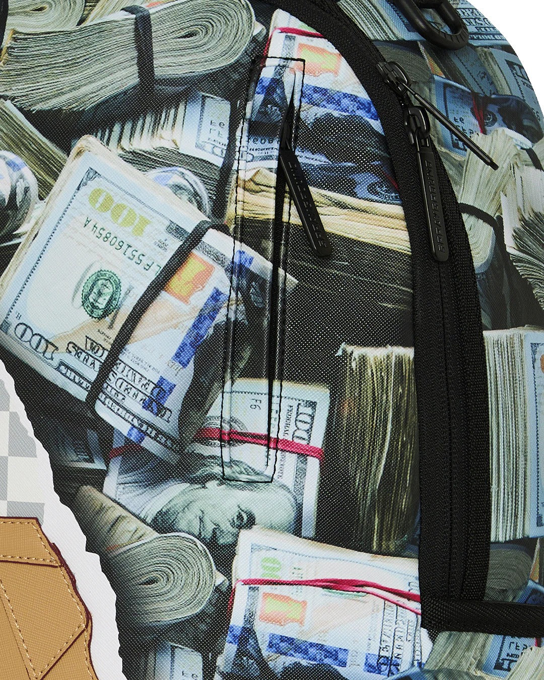 Sprayground Cream Check Full Of Cash Backpack