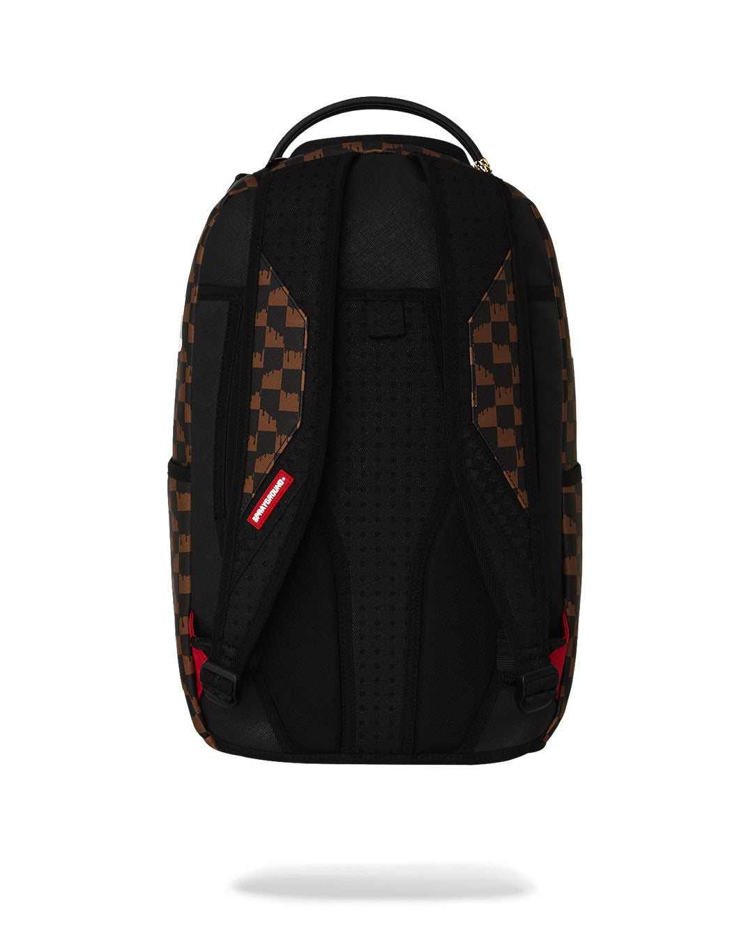 Sprayground Brown And Cream Drip Check Shark Backpack