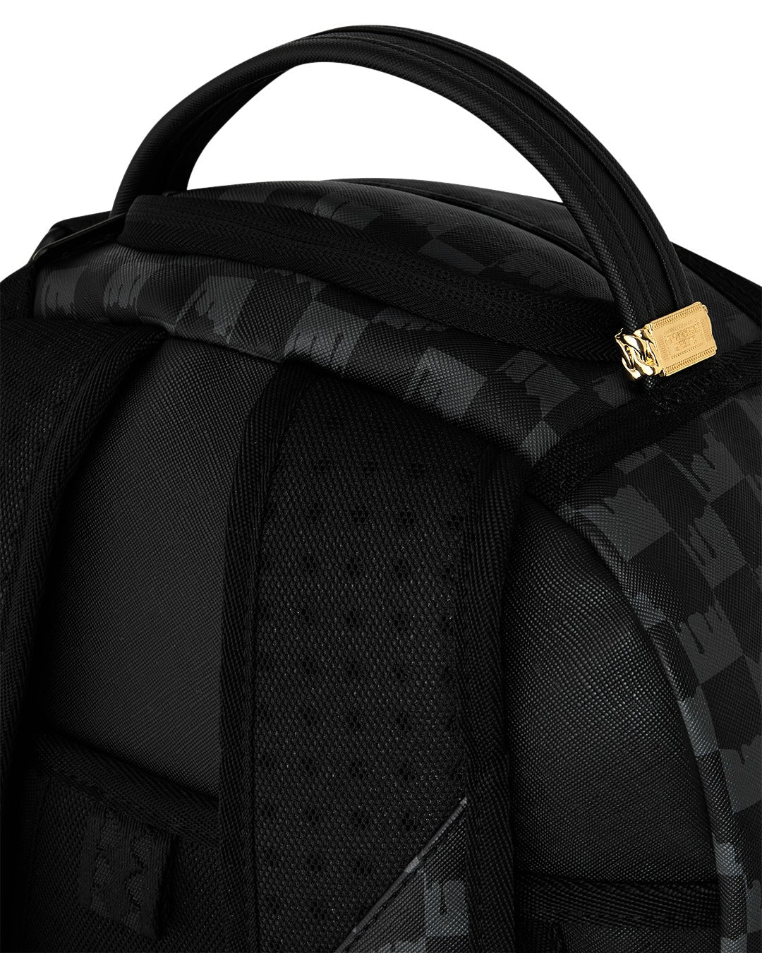 Sprayground Black And White Drip Check Shark Backpack