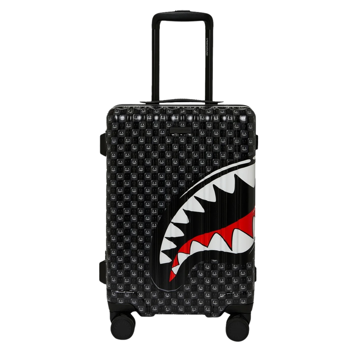 Sprayground Sharks In Paris WTF Bubbly Black Check Carry-On Luggage - OnSize