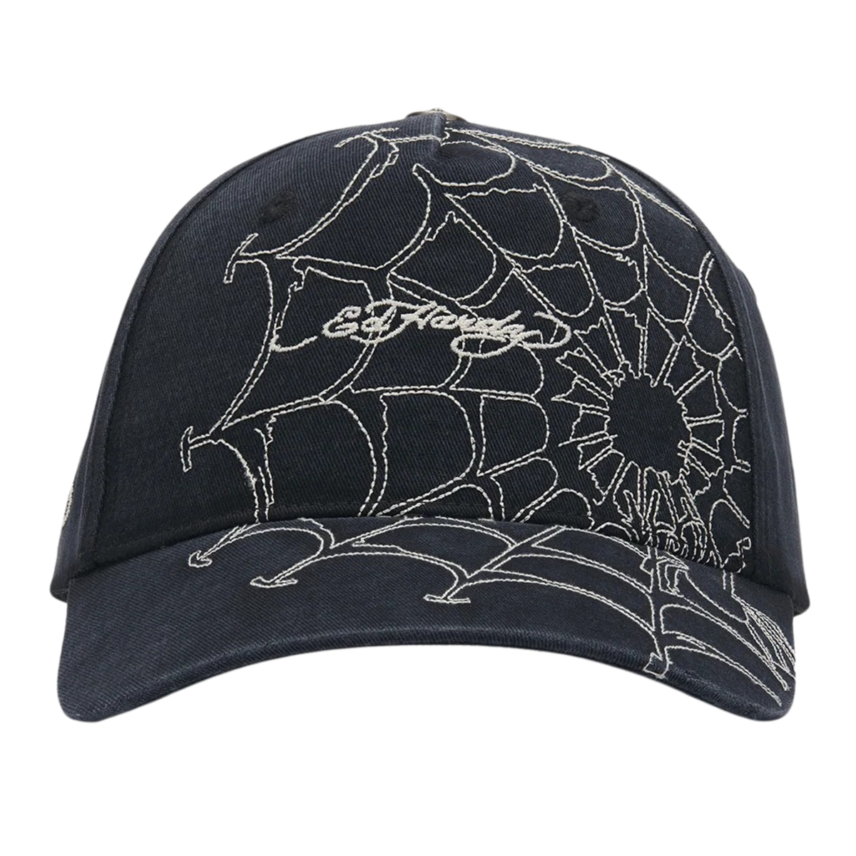Ed Hardy Spiderweb 5 Panel Black White Trucker Cap - OnSize