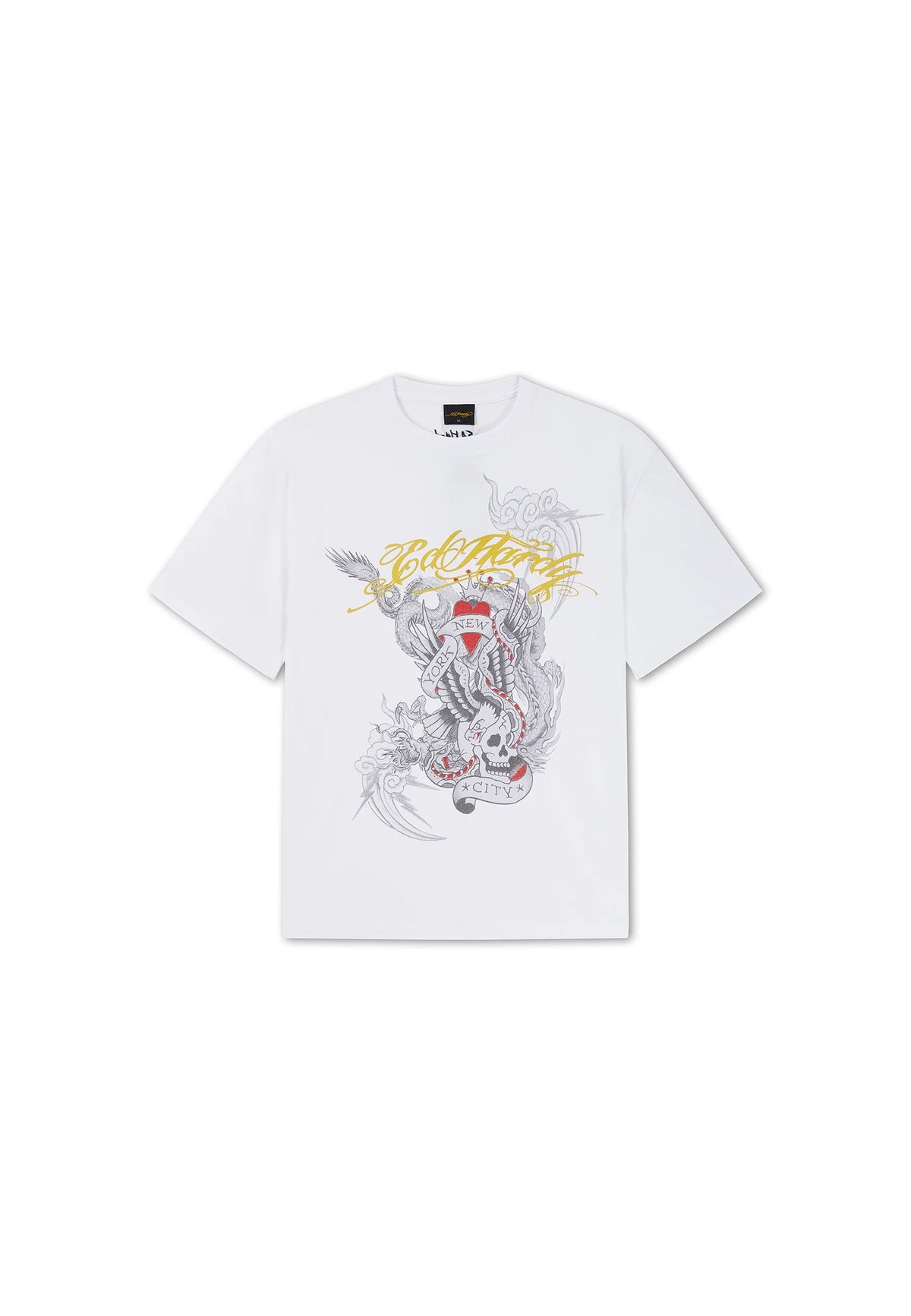 Ed Hardy Storming New York Graphic Relaxed T-Shirt White - OnSize