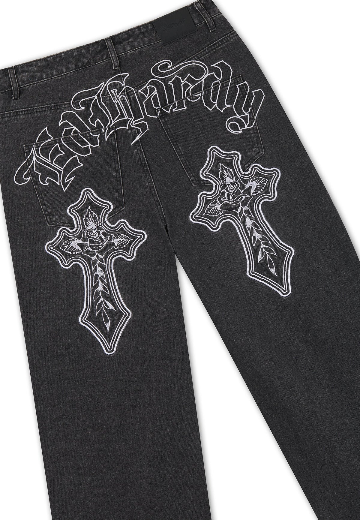 Ed Hardy Gothic Contrast Cross Xxtra Jeans Washed Black