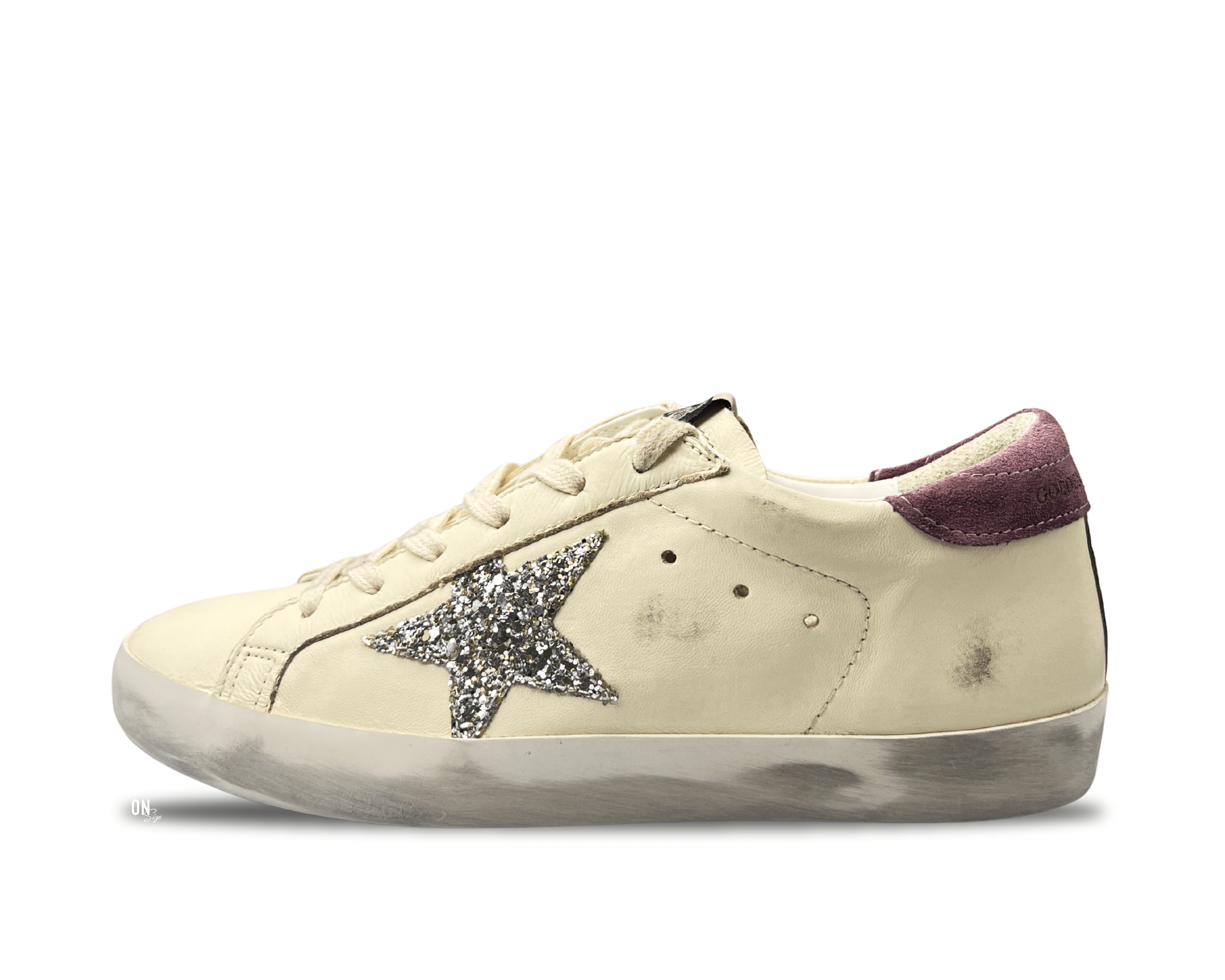 Golden Goose Super-Star Private Edition Mauve Silver Glitter Star - OnSize