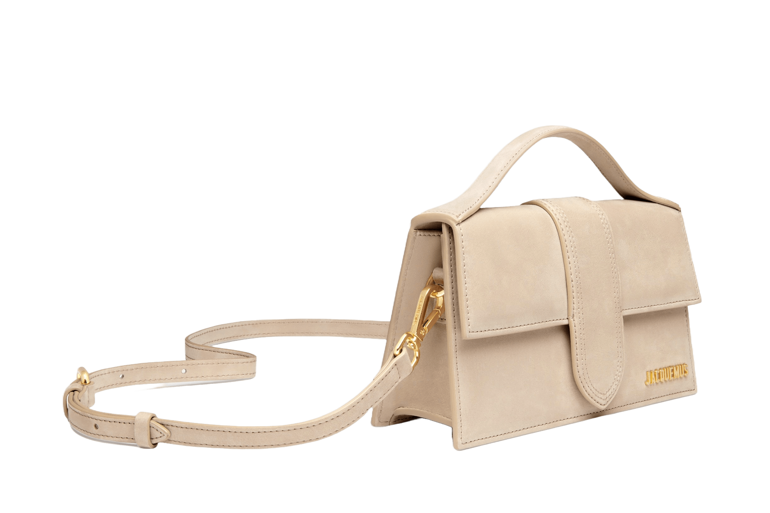 Jacquemus Le grand Bambino Crossbody Strap Handbag Dark Beige - OnSize