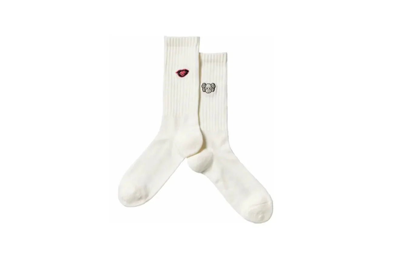 ‍Kaws x Uniqlo Warhol Socks White - OnSize