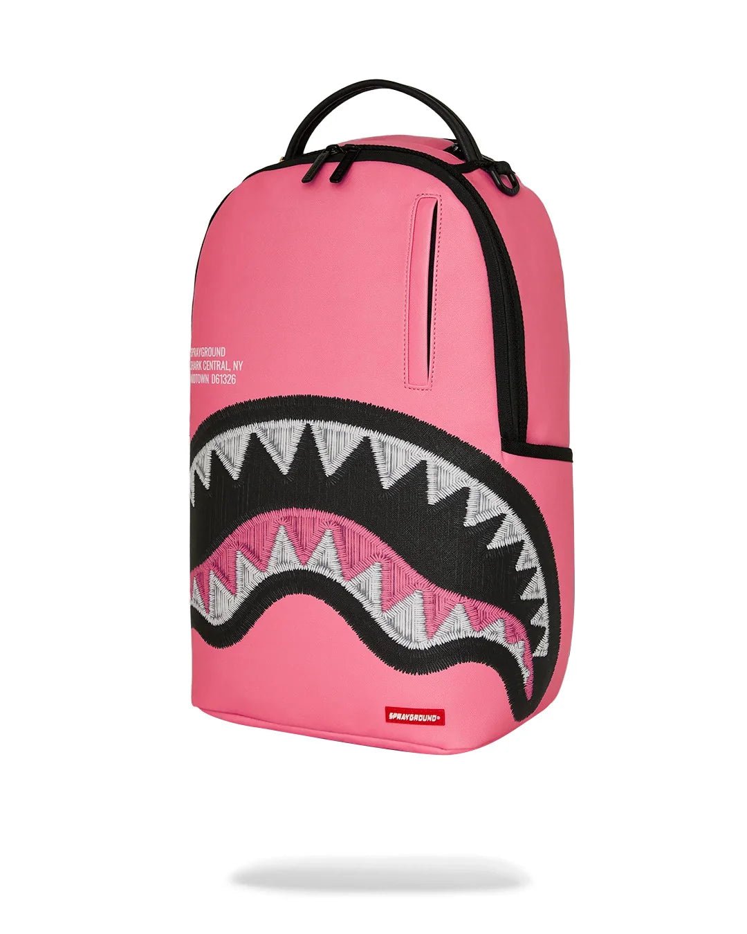 Sprayground Shark Central Pink Embroidered Shark Backpack - OnSize